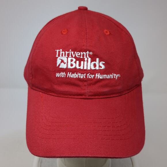 Thrivent Builds Slideback Baseball Cap Red One Size Adjustable Embroidered AMC - Picture 2 of 10